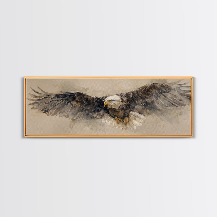 Eagle Portrait with Dramatic Mountain Wind Canvas Print, Bird Art, Home Decor, Living Room Decor, Flight, Modern Wall Art, BIR-3x1-76