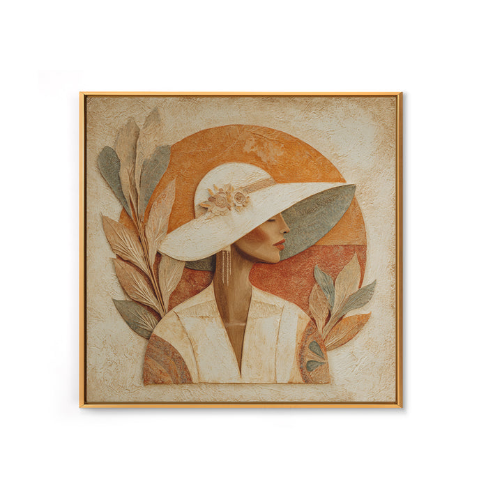 Desert Woman Portrait Canvas Print, Boho Art, Abstract Art, Living Room Decor, Oil Painting, Bohemian 015, Set of Prints, BOH-1x1-15