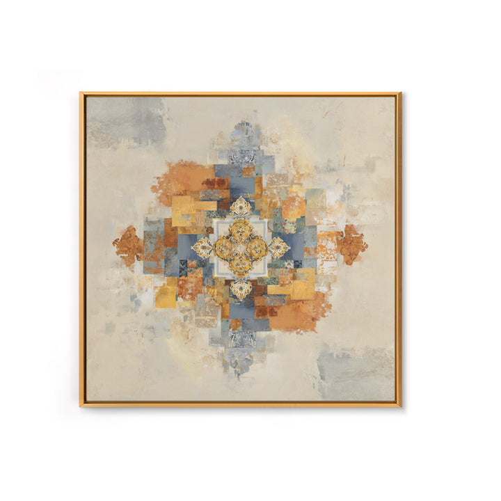 Organic Shape Collage Framed Canvas Print, Boho Art, Prints, Living Room Decor, Fine Art, Bohemian, Abstract Art, Canvas Art, BOH-1x1-48