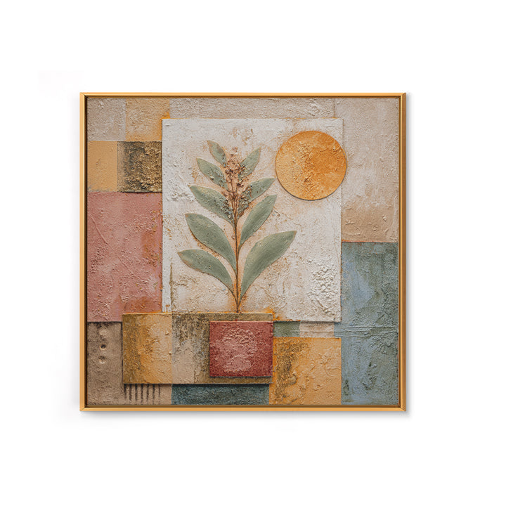 Sage Green Eucalyptus and Crescent Moon Framed Canvas Print, Boho Art, Wall Art Set, Living Room Decor, Fine Art, Bohemian, BOH-1x1-71