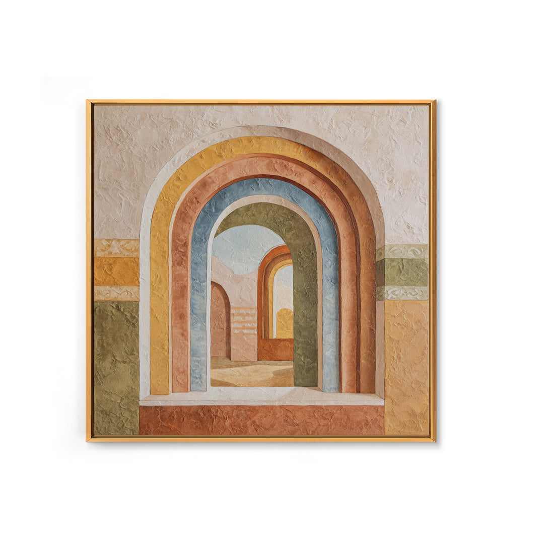 Neutral Rainbow Arches Canvas Print, Boho Art, Luxury Decor, Living Room Decor, Abstract Art, Bohemian, Digital Art, Printable, BOH-1x1-75