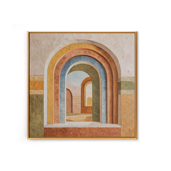 Neutral Rainbow Arches Canvas Print, Boho Art, Luxury Decor, Living Room Decor, Abstract Art, Bohemian, Digital Art, Printable, BOH-1x1-75
