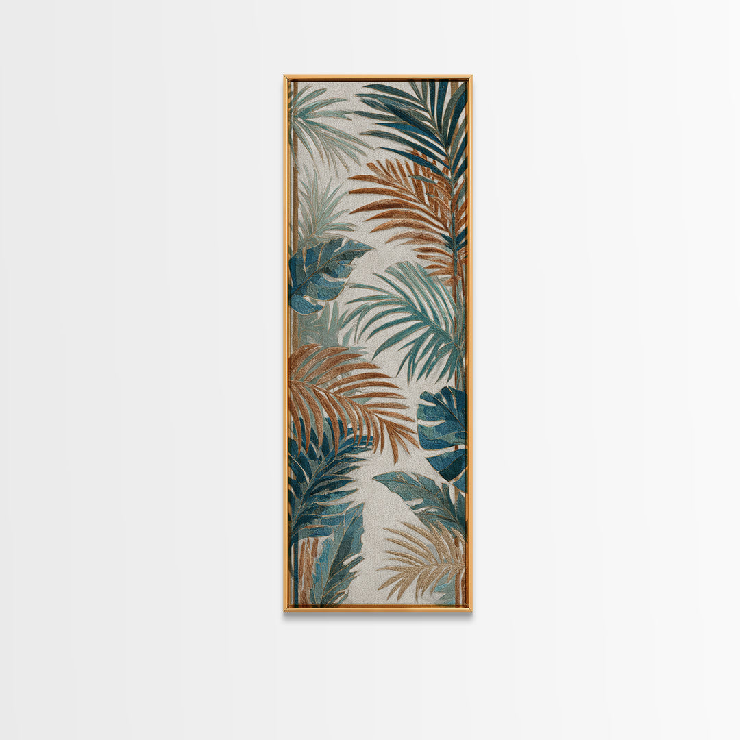 Terracotta Palm Leaves Canvas Print, Boho Art, Printable Wall Art, Living Room Decor, Fine Art, Bohemian, Abstract Wall Art, BOH-1x3-17