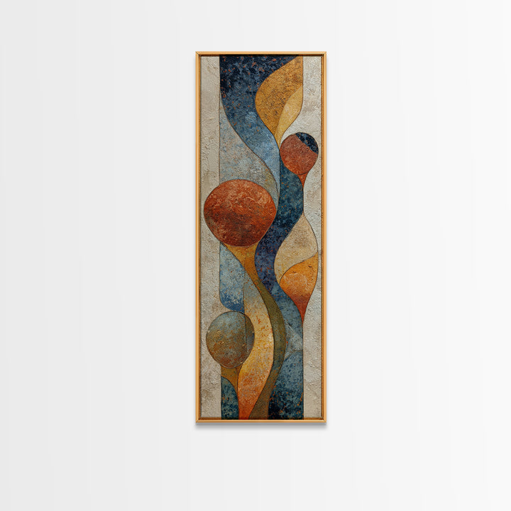 Abstract Clay Shapes Canvas Print, Boho Art, Art Deco, Living Room Decor, Abstract Art, Bohemian, Modern Wall Art, Boho Decor, BOH-1x3-28