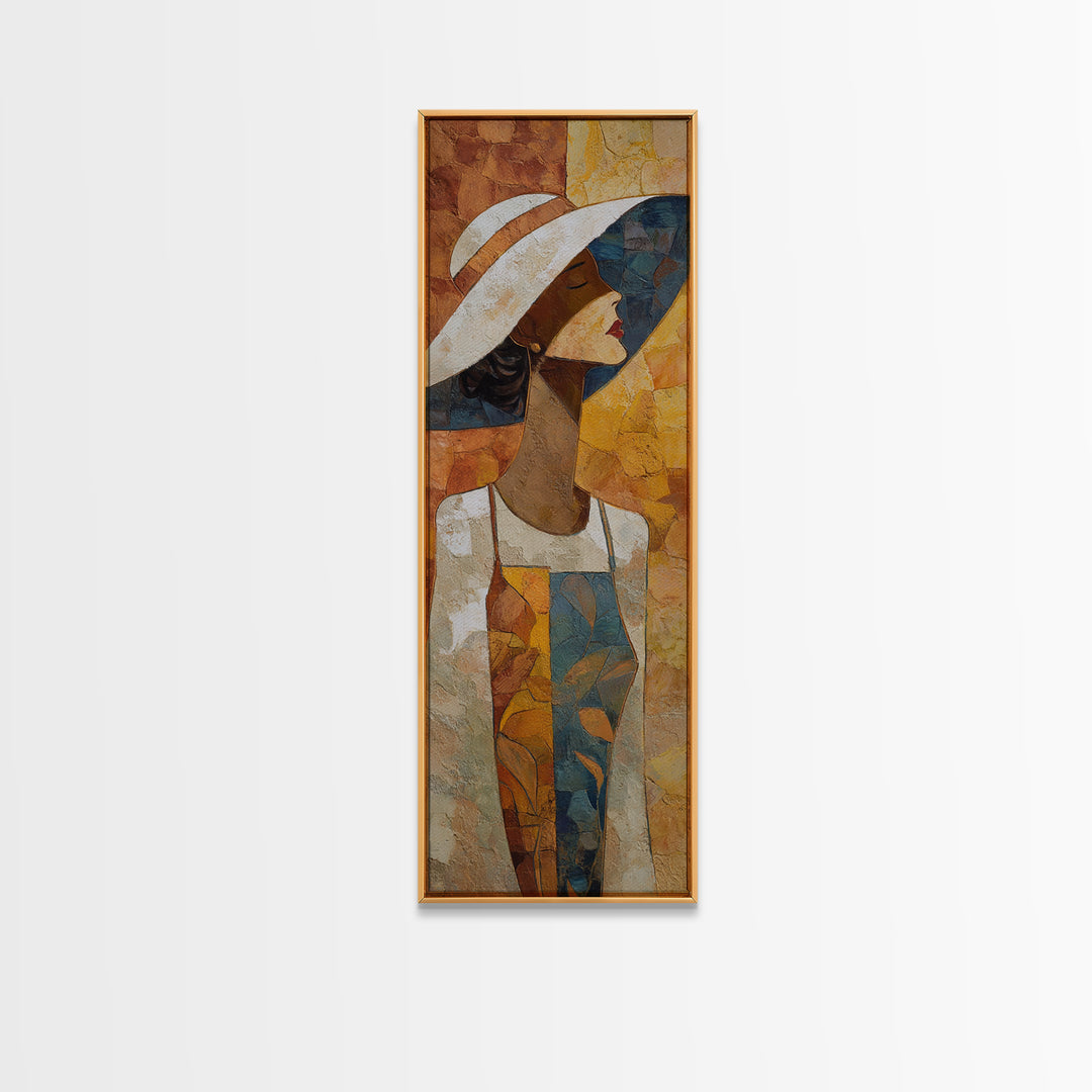 Desert Woman Portrait Framed Canvas Print, Boho Art, Printable Art, Living Room Decor, Fine Art, Bohemian, Neutral Decor, BOH-1x3-3