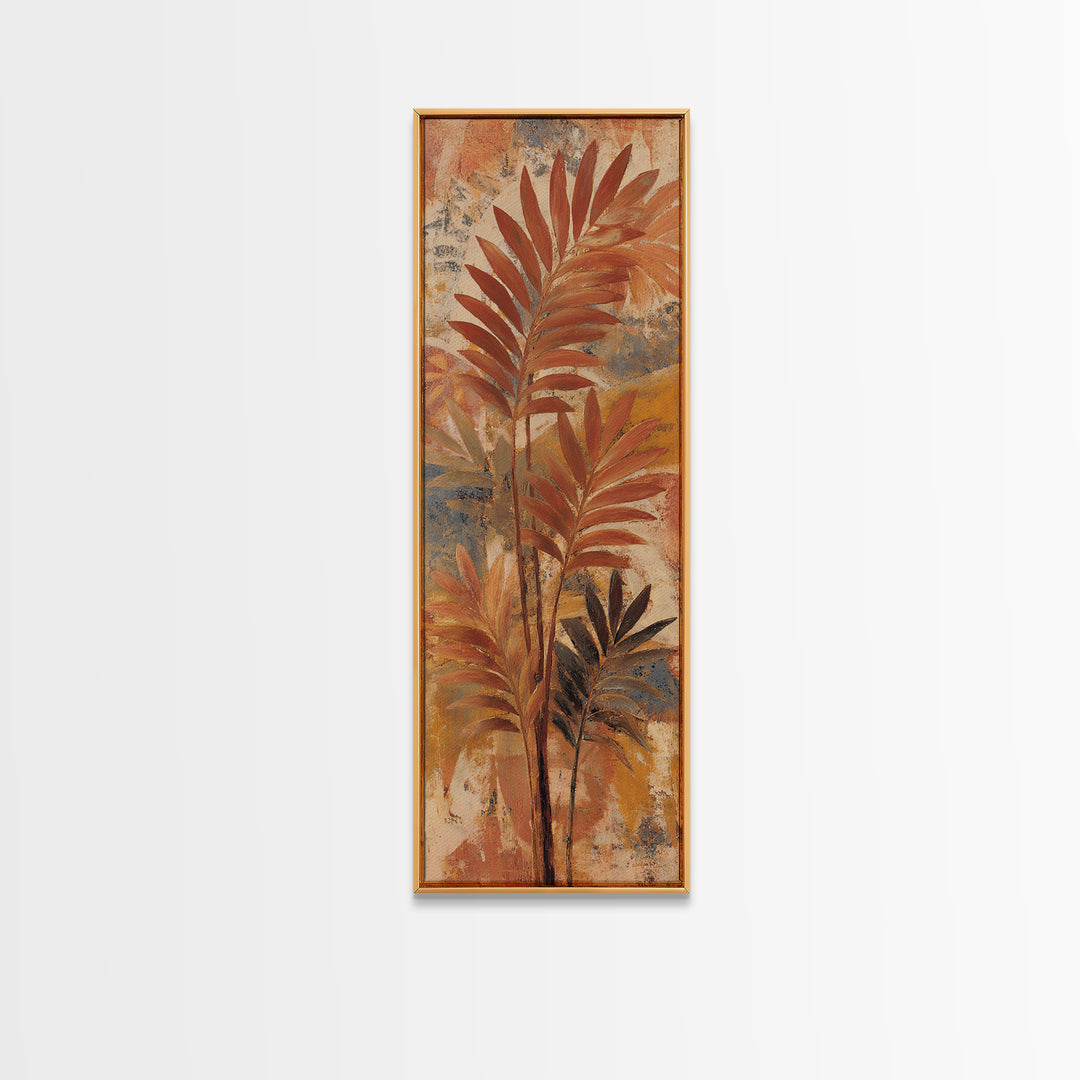 Terracotta Palm Leaves Canvas Print, Boho Art, Neutral Decor, Living Room Decor, Fine Art, Bohemian, Wall Decor, Prints, BOH-1x3-41