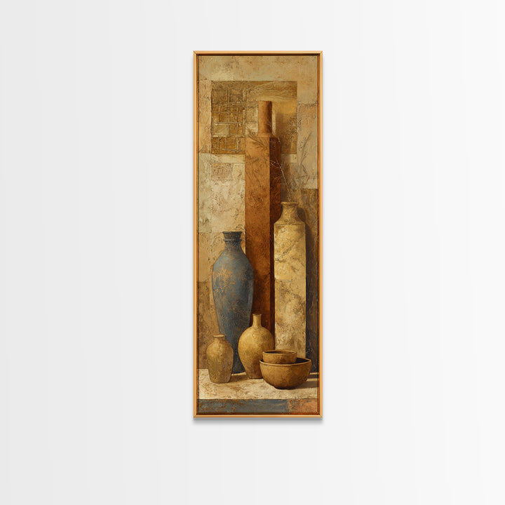 Wild Horse in Dusty Golden Light Canvas Print, Boho Art, Abstract Art, Living Room Decor, Bohemian 344, Set of Prints, BOH-1x3-44