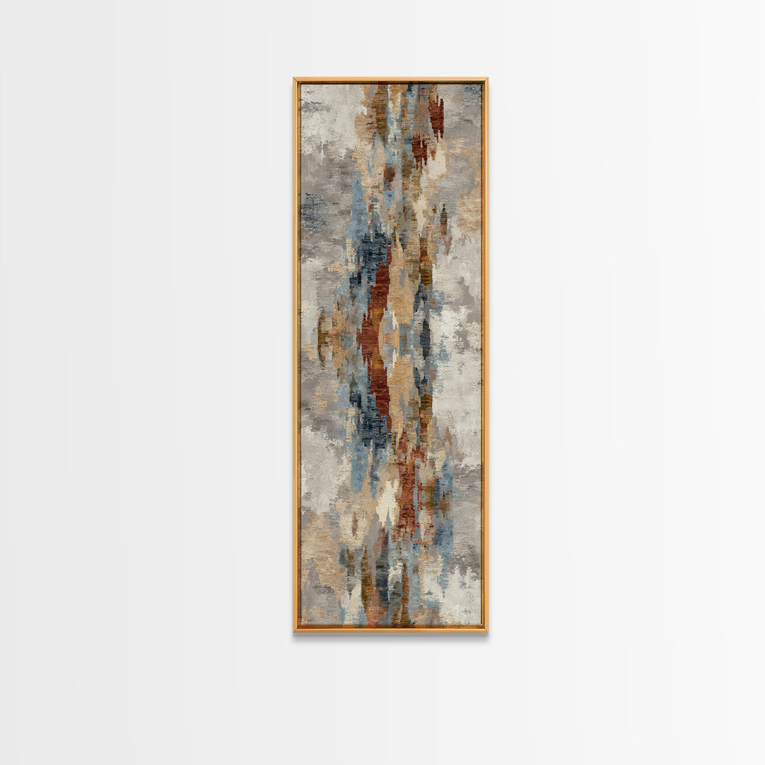 Tribal Neutral Pattern Framed Canvas Print, Boho Art, Textured Painting, Living Room Decor, Fine Art, Bohemian, BOH-1x3-50