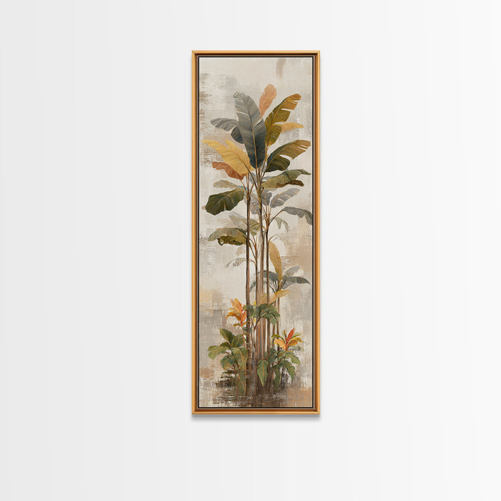 Terracotta Palm Leaves Canvas Print, Boho Art, Art Deco, Living Room Decor, Fine Art, Bohemian, Modern Wall Art, Boho Decor, BOH-1x3-65