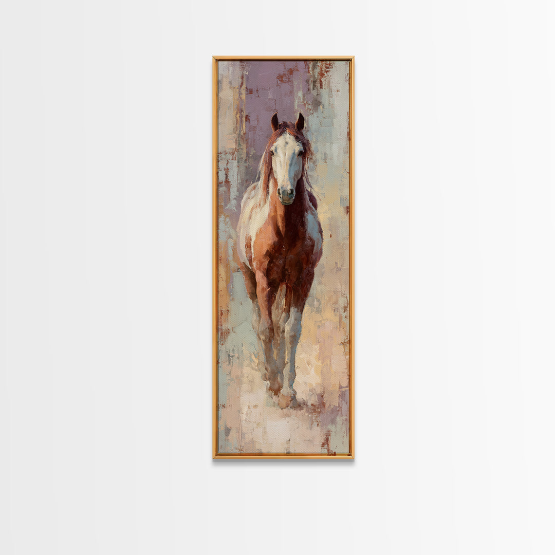 Wild Horse in Dusty Golden Light Canvas Print, Boho Art, Wall Print, Living Room Decor, Fine Art, Bohemian, Minimalist Decor, BOH-1x3-68