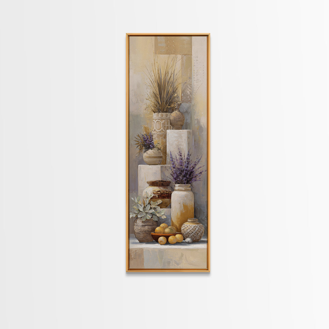 Tribal Neutral Pattern Framed Canvas Print, Boho Art, Textured Painting, Living Room Decor, Fine Art, Bohemian, BOH-1x3-74