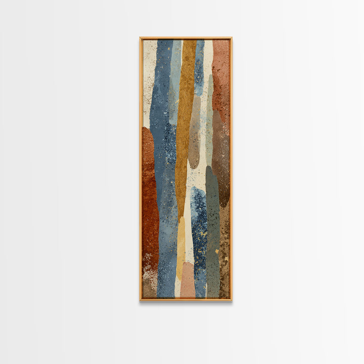 Abstract Clay Shapes Framed Canvas Print, Boho Art, Wall Art Set, Living Room Decor, Fine Art, Bohemian, Home Decor, Wall Decor, BOH-1x3-76