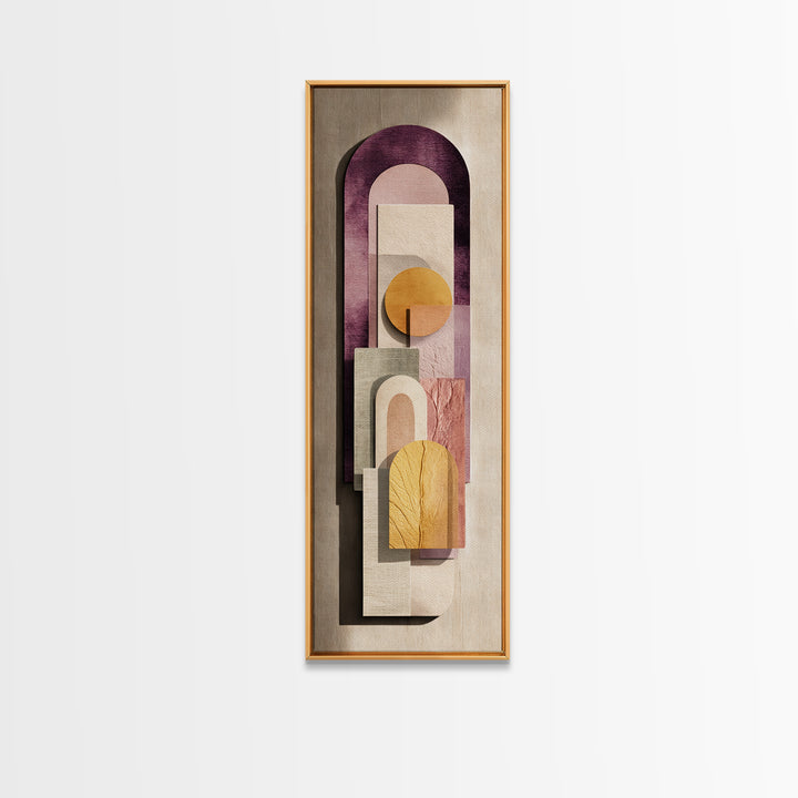 Neutral Rainbow Arches Framed Canvas Print, Boho Art, Wall Decor, Living Room Decor, Abstract Art, Bohemian, Art Nouveau, BOH-1x3-87
