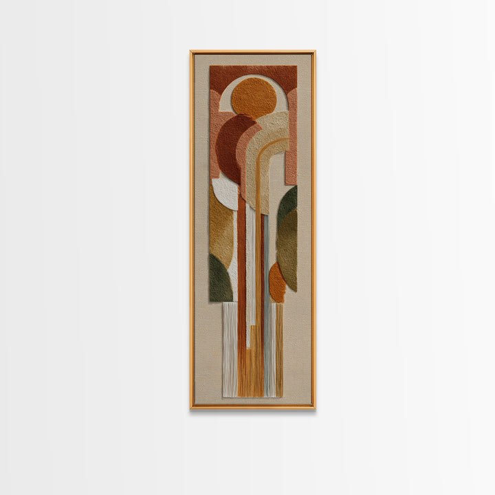 Macrame Geometric Fringe Pattern Framed Canvas Print, Boho Art, Prints, Living Room Decor, Fine Art, Bohemian, Abstract Art, BOH-1x3-91