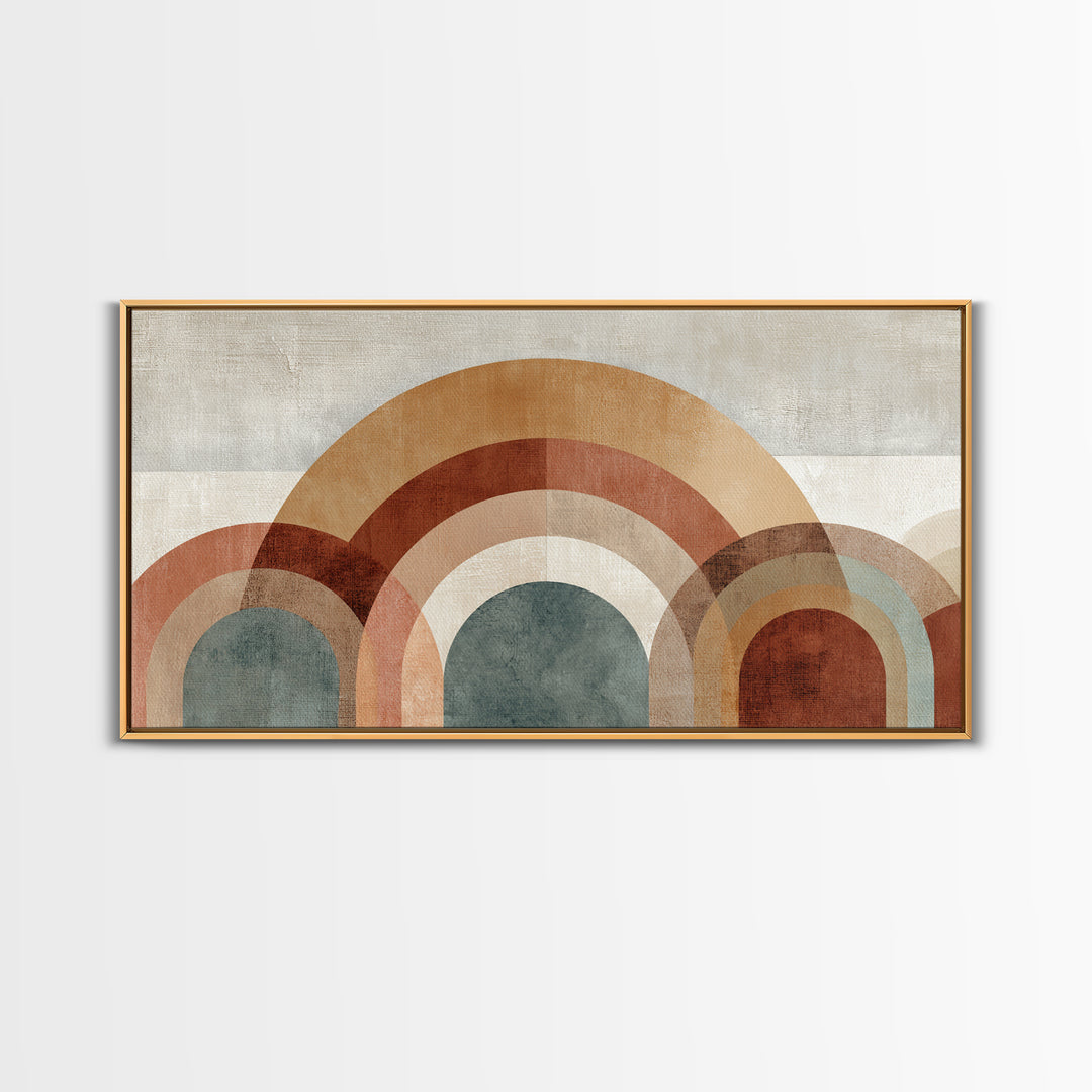 Neutral Rainbow Arches Canvas Print, Boho Art, Canvas Art, Living Room Decor, Abstract Art, Bohemian, Wall Art Set, BOH-2x1-47