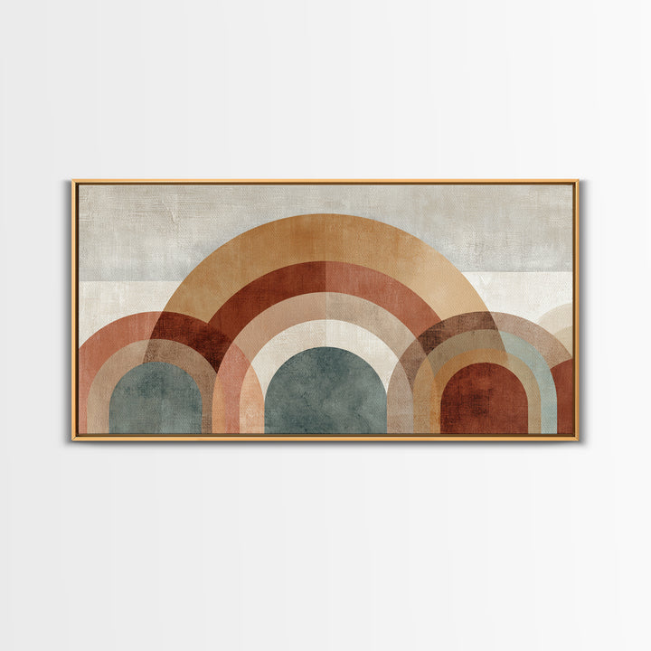 Neutral Rainbow Arches Canvas Print, Boho Art, Canvas Art, Living Room Decor, Abstract Art, Bohemian, Wall Art Set, BOH-2x1-47
