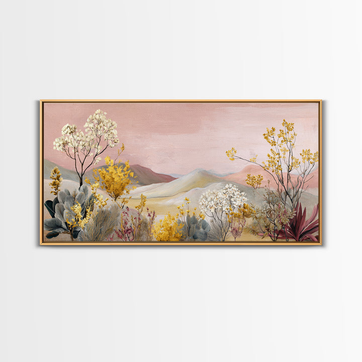 Sunrise over Rolling Dunes in Muted Peach Canvas Print, Boho Art, Wall Art Print, Living Room Decor, Fine Art, Bohemian, BOH-2x1-89