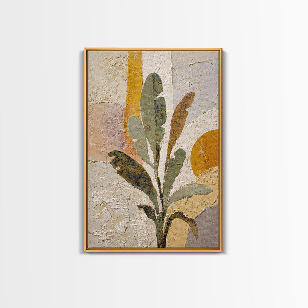 Sage Green Eucalyptus and Crescent Moon Framed Canvas Print, Boho Art, Printable Art, Living Room Decor, Fine Art, Bohemian, BOH-2x3-55