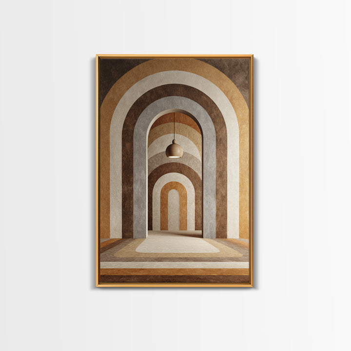 Neutral Rainbow Arches Framed Canvas Print, Boho Art, Boho Decor, Living Room Decor, Abstract Art, Bohemian, Textured Painting, BOH-2x3-59