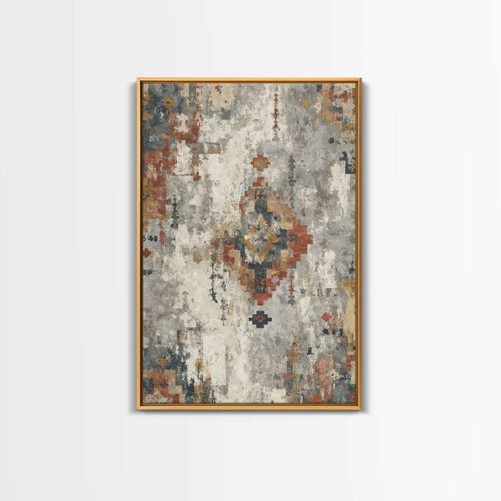 Tribal Neutral Pattern Framed Canvas Print, Boho Art, Printable Art, Living Room Decor, Fine Art, Bohemian, Neutral Decor, BOH-2x3-94