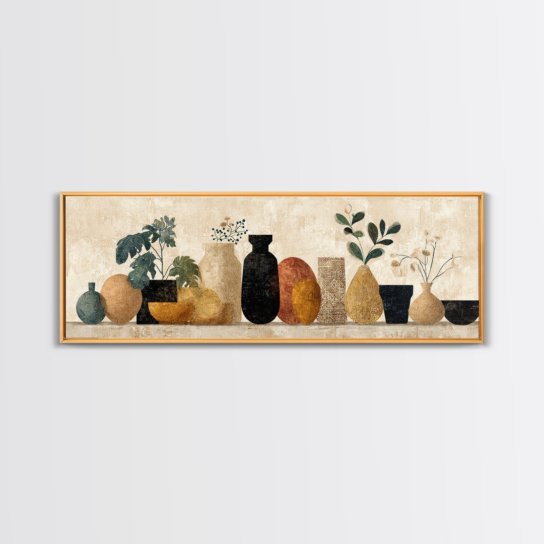 Minimal Black Line Figure Canvas Print, Boho Art, Art Print, Living Room Decor, Fine Art, Bohemian, Printable Art, BOH-3x1-100