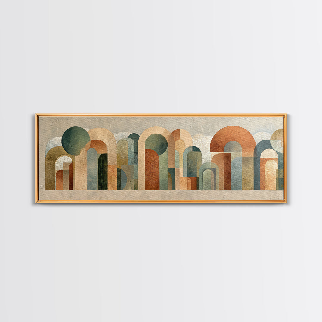 Neutral Rainbow Arches Canvas Print, Boho Art, Abstract Art, Living Room Decor, Bohemian 291, Set of Prints, Wall Art Set, BOH-3x1-91