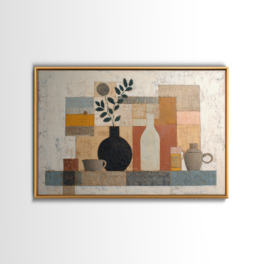 Minimal Black Line Figure Canvas Print, Boho Art, Artwork, Living Room Decor, Oil Painting, Bohemian, Boho Decor, BOH-3x2-88