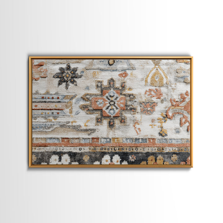 Tribal Neutral Pattern Framed Canvas Print, Boho Art, Gallery Decor, Living Room Decor, Fine Art, Bohemian, Home Decor, BOH-3x2-90