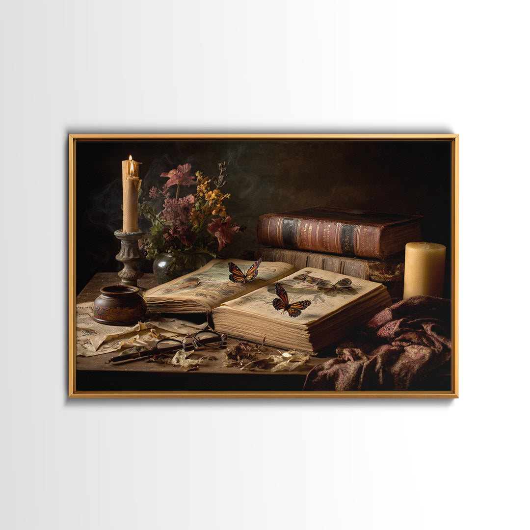 Open Book Releasing Painted Butterflies Canvas Print, Bookstore Art, Downloadable Art, Bookstore Decor, Fine Art, Literary, BOO-3x2-32