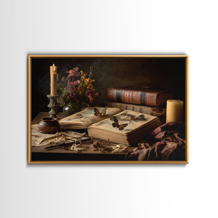 Open Book Releasing Painted Butterflies Canvas Print, Bookstore Art, Downloadable Art, Bookstore Decor, Fine Art, Literary, BOO-3x2-32