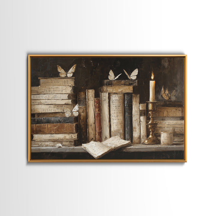 Open Book Releasing Painted Butterflies Canvas Print, Bookstore Art, Pastel Wall Art, Bookstore Decor, Fine Art, Literary, BOO-3x2-56