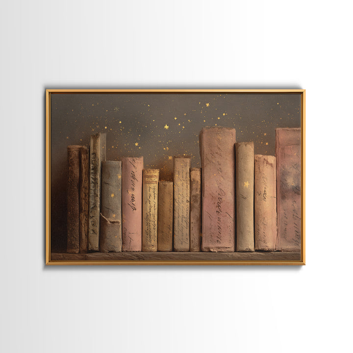 Moonlit Book with Tiny Stars Rising Canvas Print, Bookstore Art, Wall Decor, Bookstore Decor, Fine Art, Literary, Home Decor, BOO-3x2-68