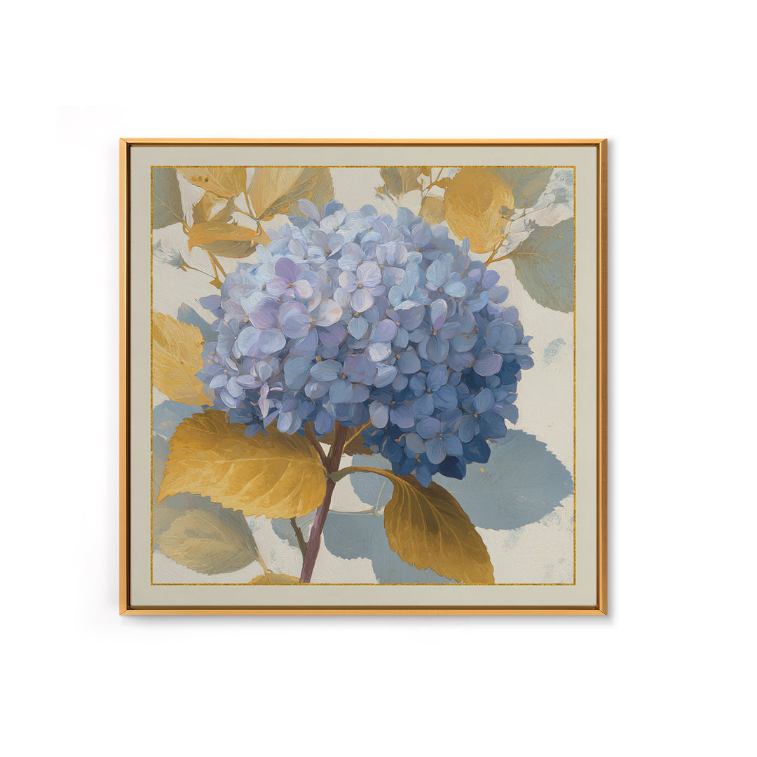 Blue Hydrangea Cluster Framed Canvas Print, Botanical Art, Modern Wall Art, Living Room Decor, Fine Art, Botanic, BOT-1x1-42
