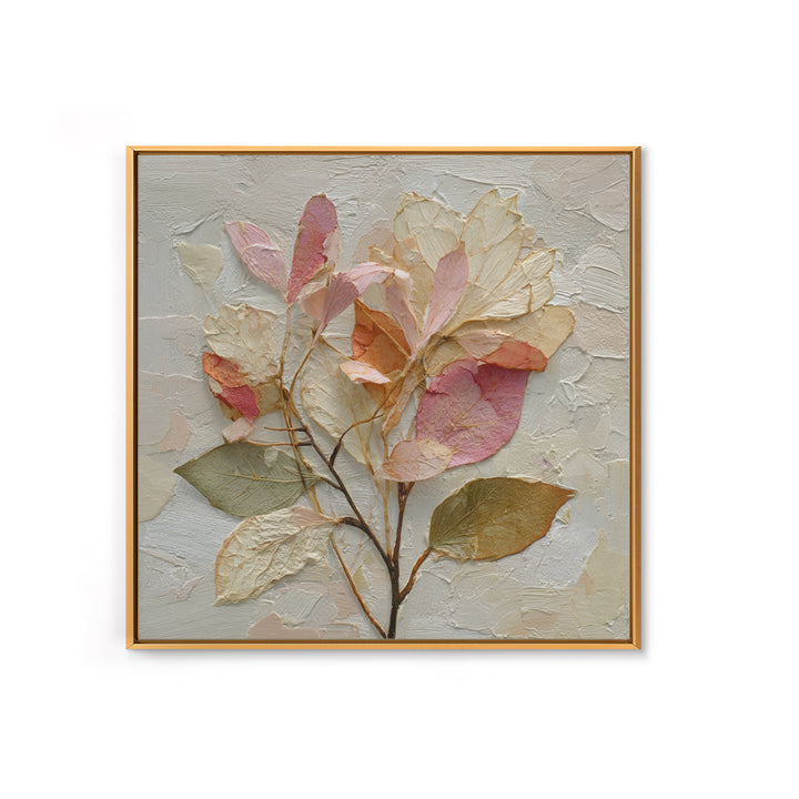 Autumn Leaves Specimen Collection Framed Canvas Print, Botanical Art, Whimsical Decor, Living Room Decor, Oil Painting, Botanic, BOT-1x1-68