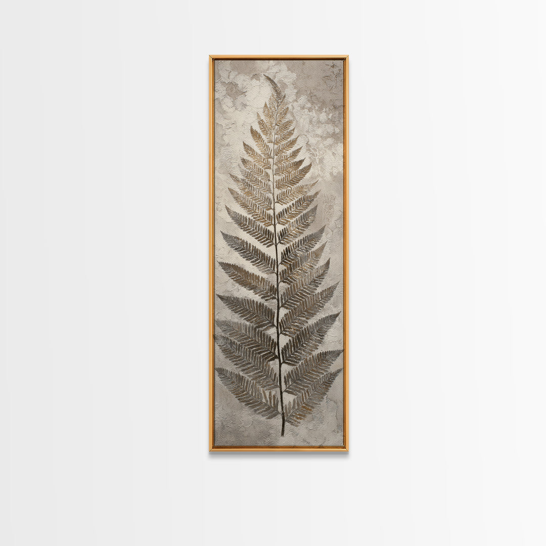 Fern Shadow Pattern on Plaster Surface Canvas Print, Botanical Art, Abstract Art, Living Room Decor, Fine Art, Botanic, BOT-1x3-11