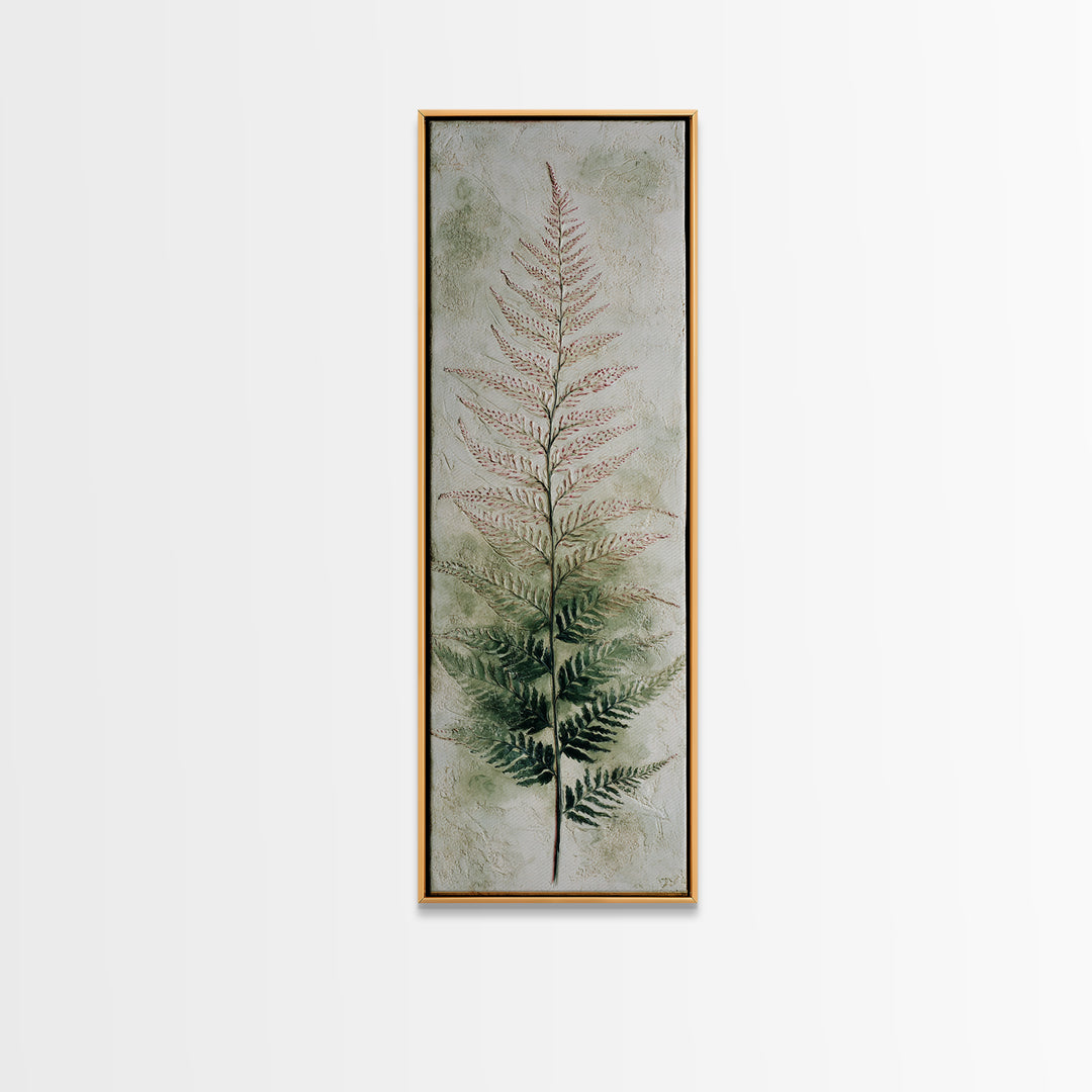 Fern Shadow Pattern on Plaster Surface Canvas Print, Botanical Art, Home Gift, Living Room Decor, Botanic, Boho Wall Art, BOT-1x3-35