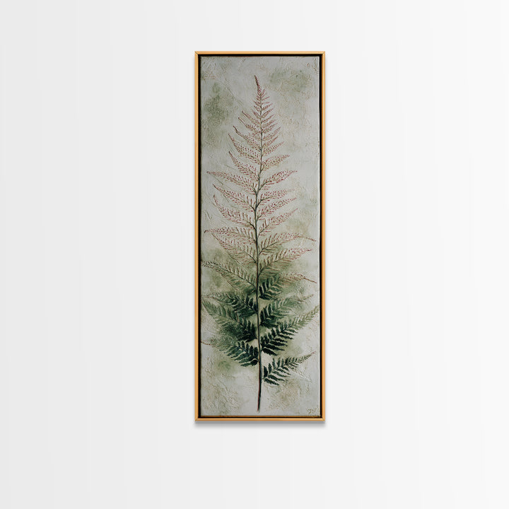 Fern Shadow Pattern on Plaster Surface Canvas Print, Botanical Art, Home Gift, Living Room Decor, Botanic, Boho Wall Art, BOT-1x3-35