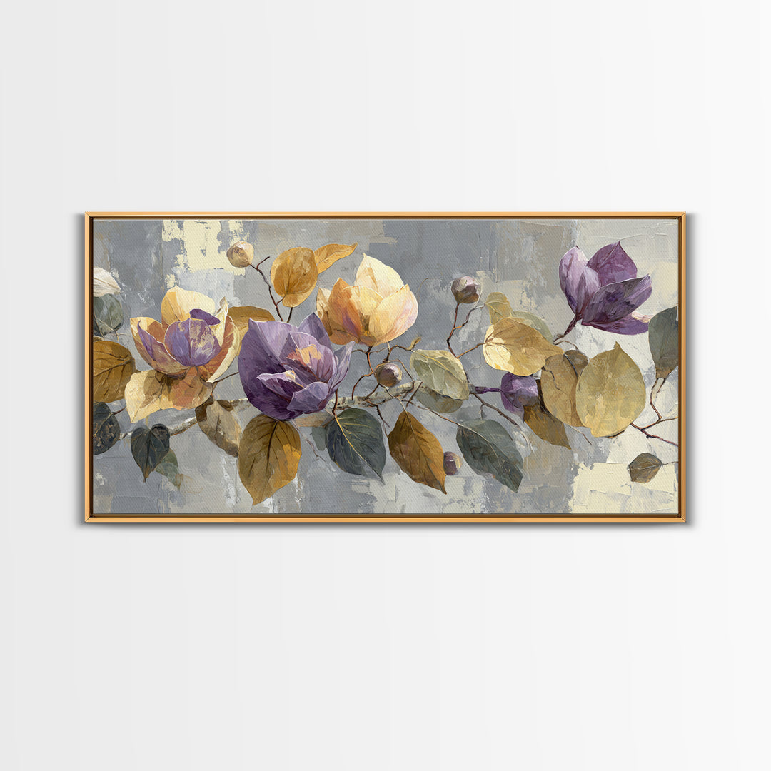 Autumn Leaves Specimen Collection Canvas Print, Botanical Art, Printable Wall Art, Living Room Decor, Oil Painting, Botanic, BOT-2x1-64