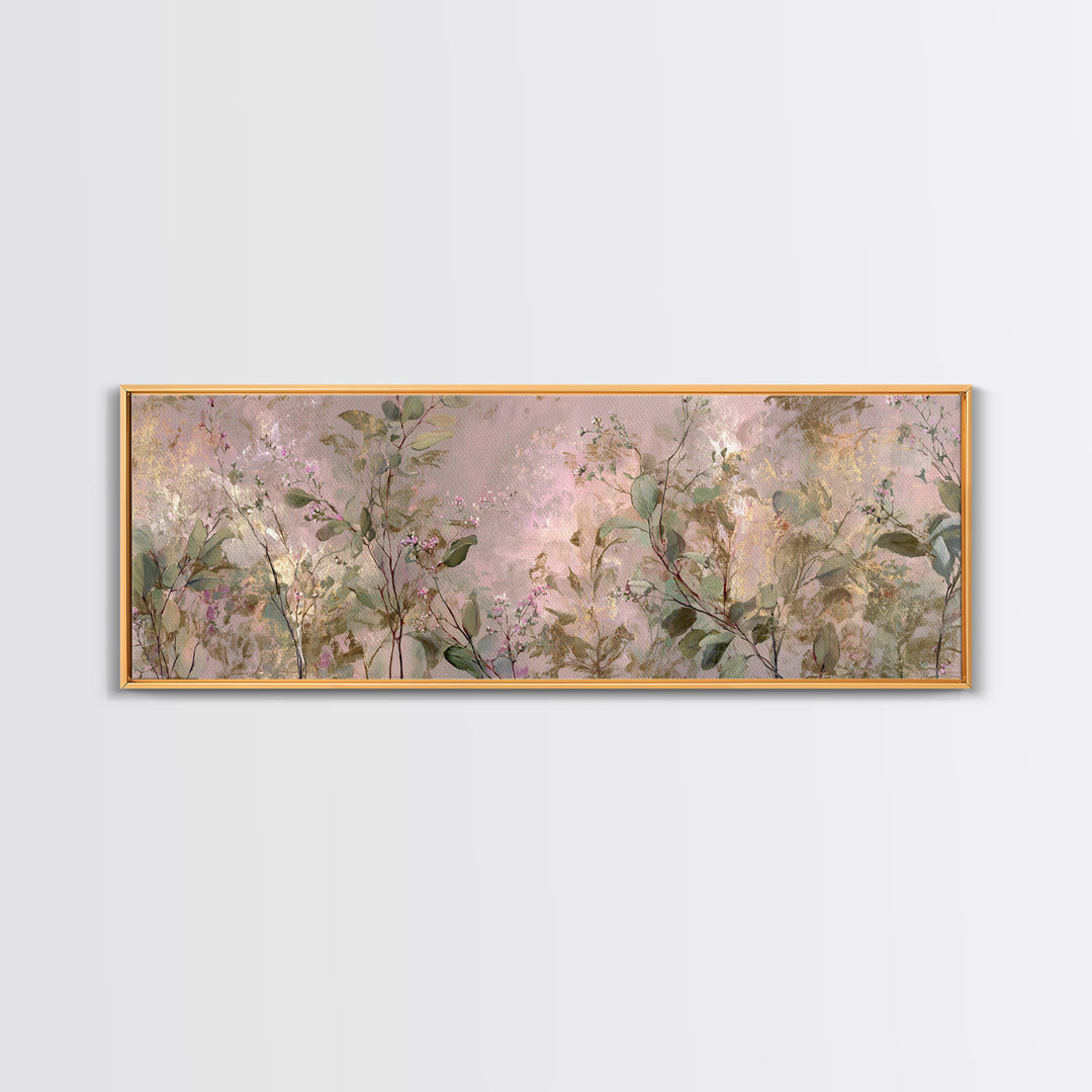Eucalyptus Stems in Soft Sage Tones Framed Canvas Print, Botanical Art, Textured Painting, Living Room Decor, Fine Art, Botanic, BOT-3x1-27