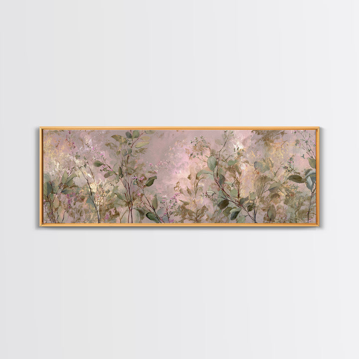 Eucalyptus Stems in Soft Sage Tones Framed Canvas Print, Botanical Art, Textured Painting, Living Room Decor, Fine Art, Botanic, BOT-3x1-27