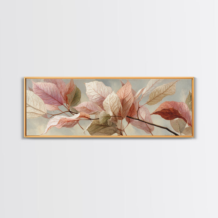 Autumn Leaves Specimen Collection Framed Canvas Print, Botanical Art, Print, Living Room Decor, Watercolor Art, Botanic, BOT-3x1-84