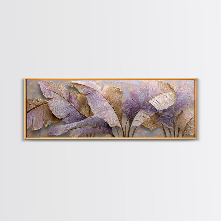 Tropical Banana Leaf Painted Canvas Print, Botanical Art, Textured Painting, Living Room Decor, Fine Art, Botanic, BOT-3x1-96