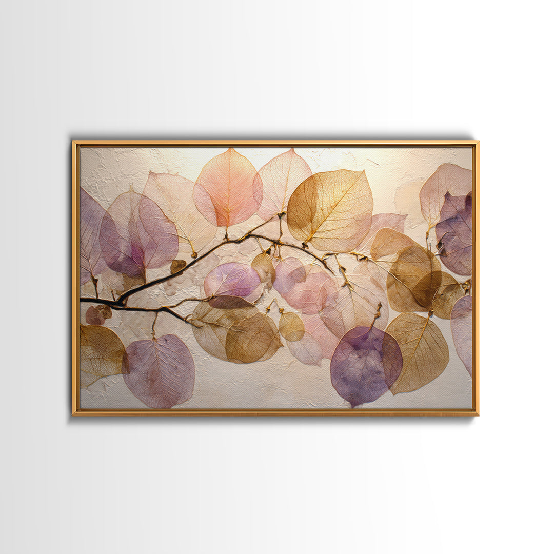 Autumn Leaves Specimen Collection Framed Canvas Print, Botanical Art, Print, Living Room Decor, Watercolor Art, Botanic, BOT-3x2-96