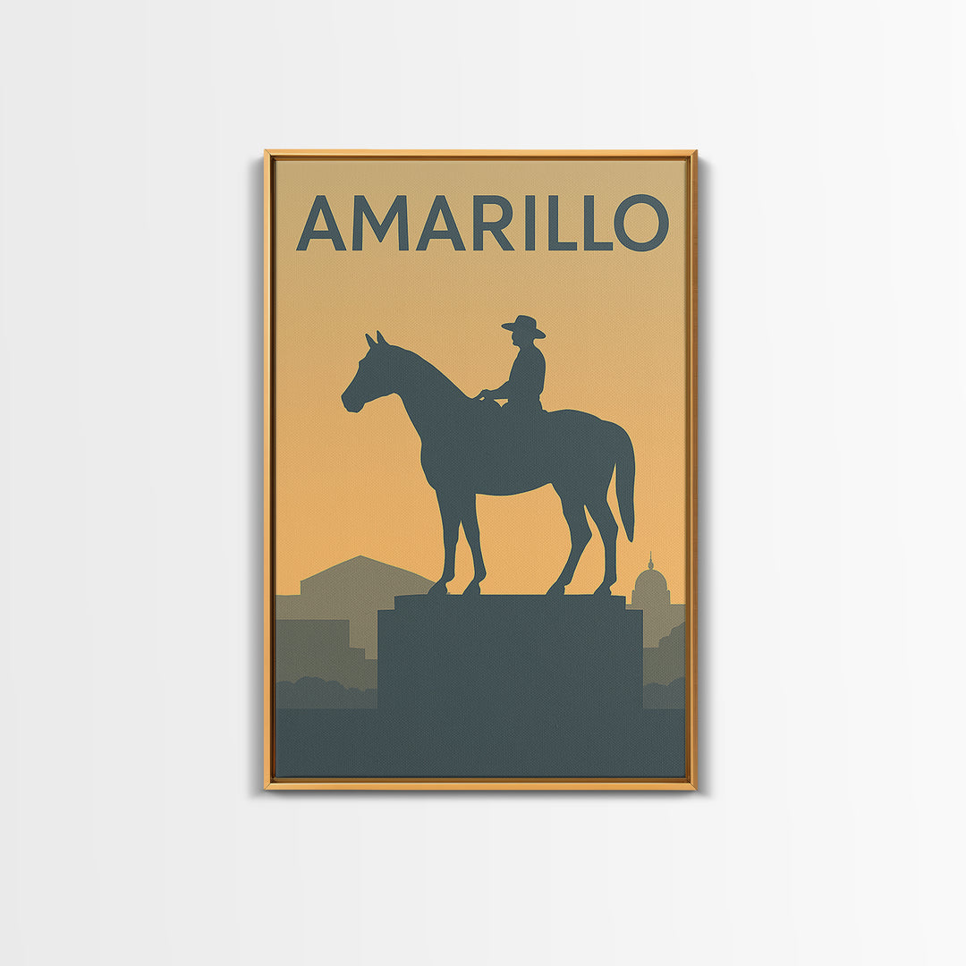 Amarillo Texas Travel Poster, Canvas Print, Mid Century Travel Art, Amarillo City Art, Modern Wall Decor, Eclectic Wall Decor, Office Decor