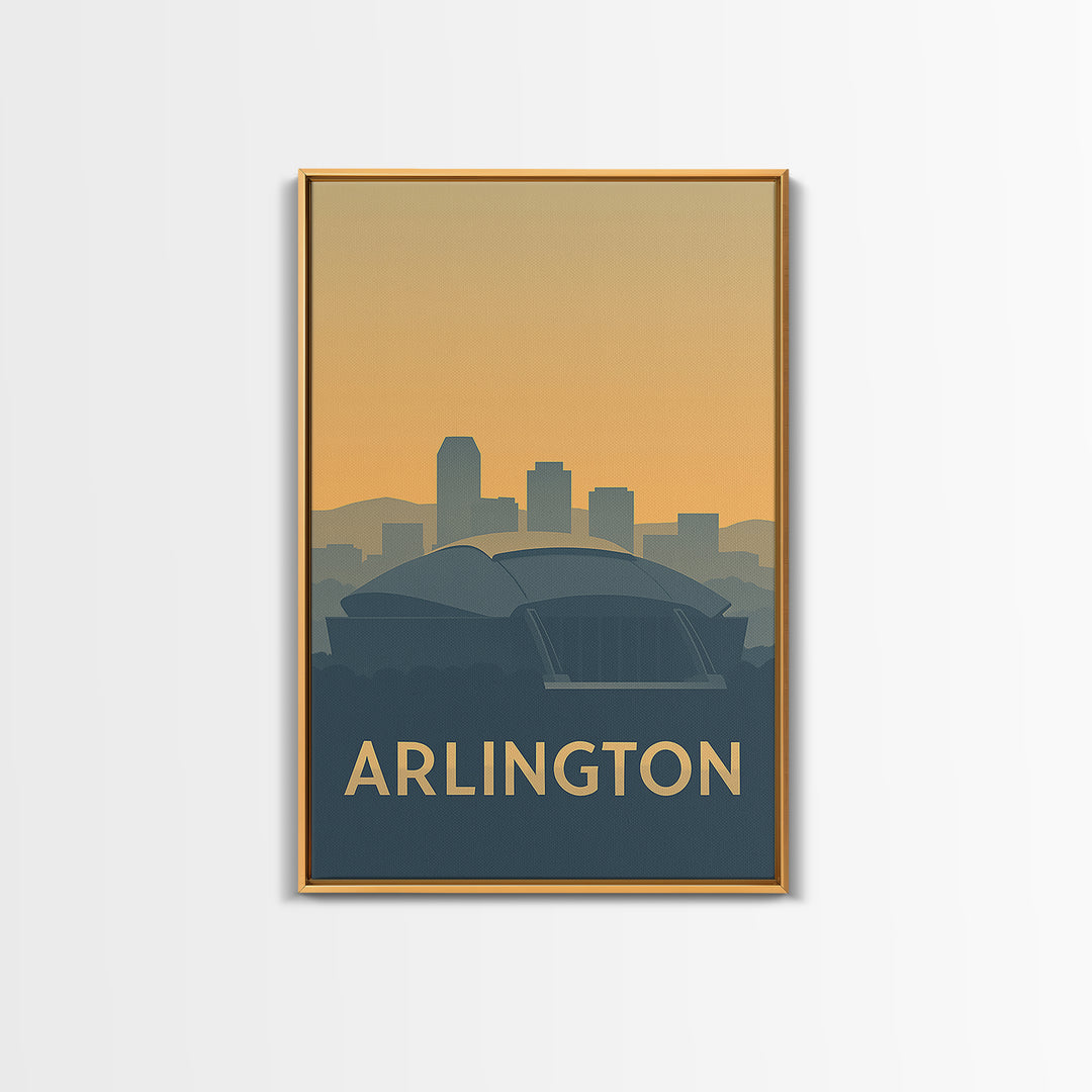 Arlington Texas Travel Poster, Canvas Print, Retro Wall Art, Arlington Wall Art, City Art Print, Mid Century Wall Art, Vintage Print