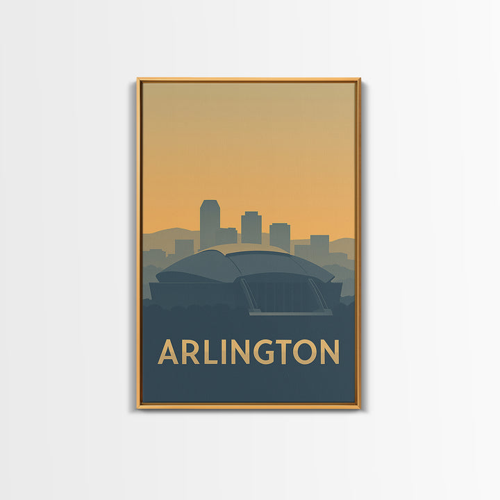 Arlington Texas Travel Poster, Canvas Print, Retro Wall Art, Arlington Wall Art, City Art Print, Mid Century Wall Art, Vintage Print