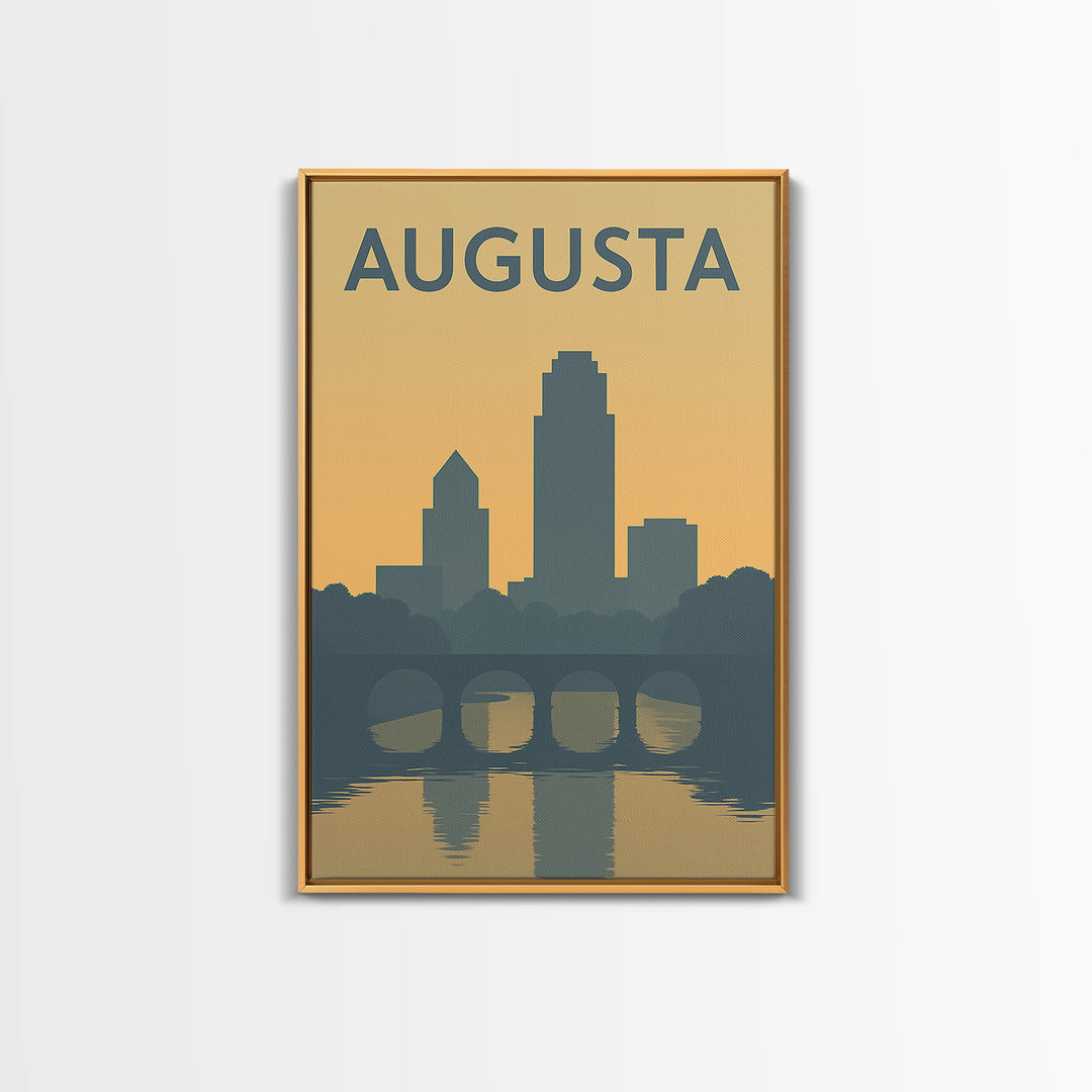 Augusta Georgia Travel Poster, Canvas Print, Mid Century Travel Art, Augusta City Art, City Travel Prints, City Illustration, Travel Print