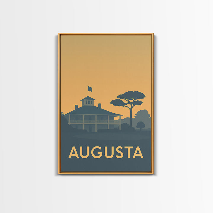 Augusta Travel Poster, Canvas Print, Minimalist Retro Wall Art, Augusta Travel Art, Travel Art Print, City Illustration, Home Office Decor