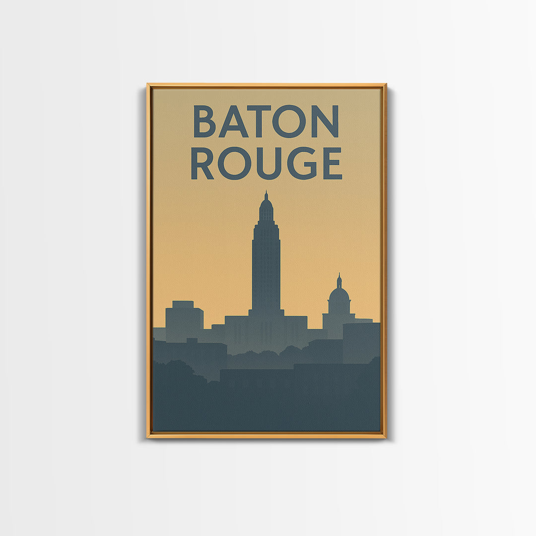 Baton Rouge Louisiana Travel Poster, Canvas Print, Retro Wall Art, Baton Rouge Art Print, Fine Art Print, Travel Wall Art, Poster Art