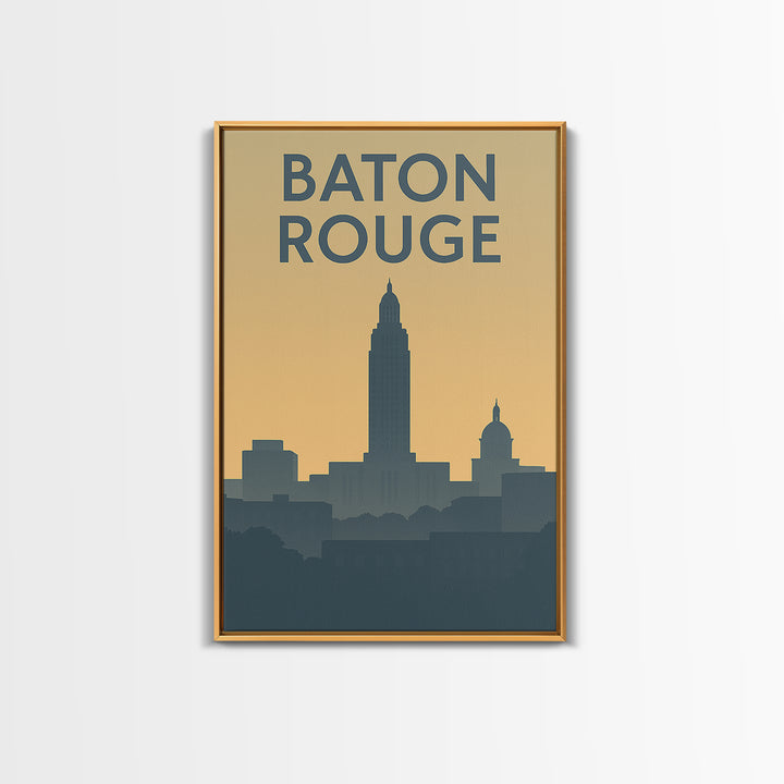 Baton Rouge Louisiana Travel Poster, Canvas Print, Retro Wall Art, Baton Rouge Art Print, Fine Art Print, Travel Wall Art, Poster Art